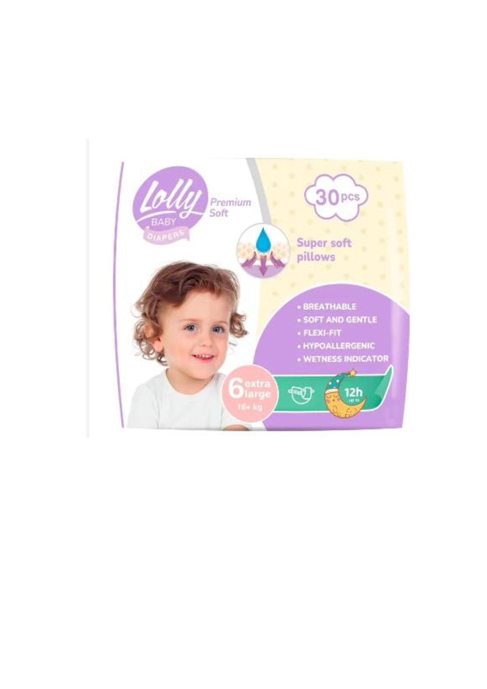 Підгузки дитячі Lolly Premium Soft 6 16+кг 30 шт.